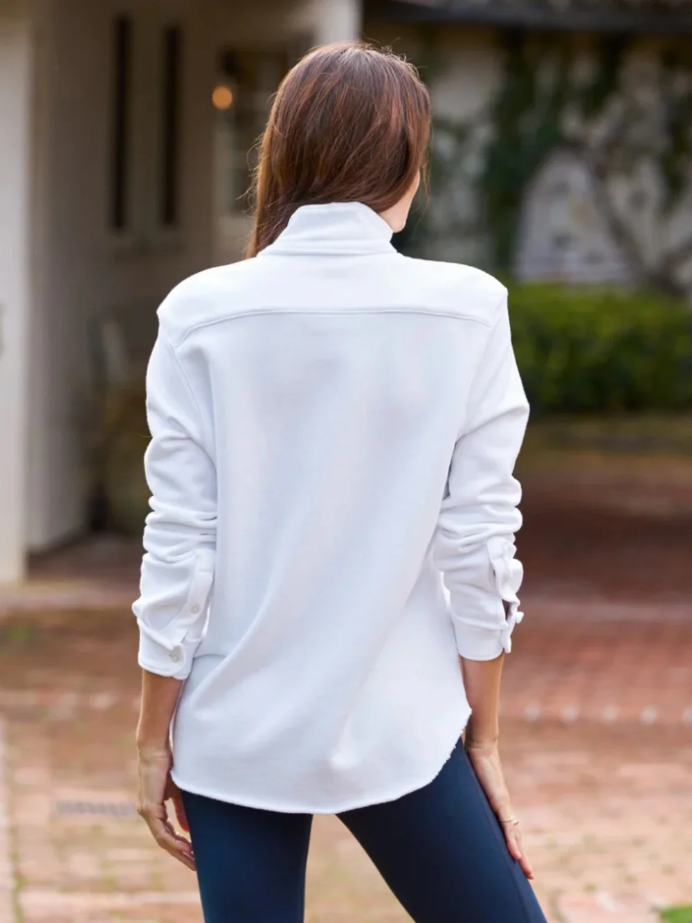 Frank & Eileen Eileen Relaxed Button Up Shirt in White Tripple FLeece Size XS - Picture 2 of 12